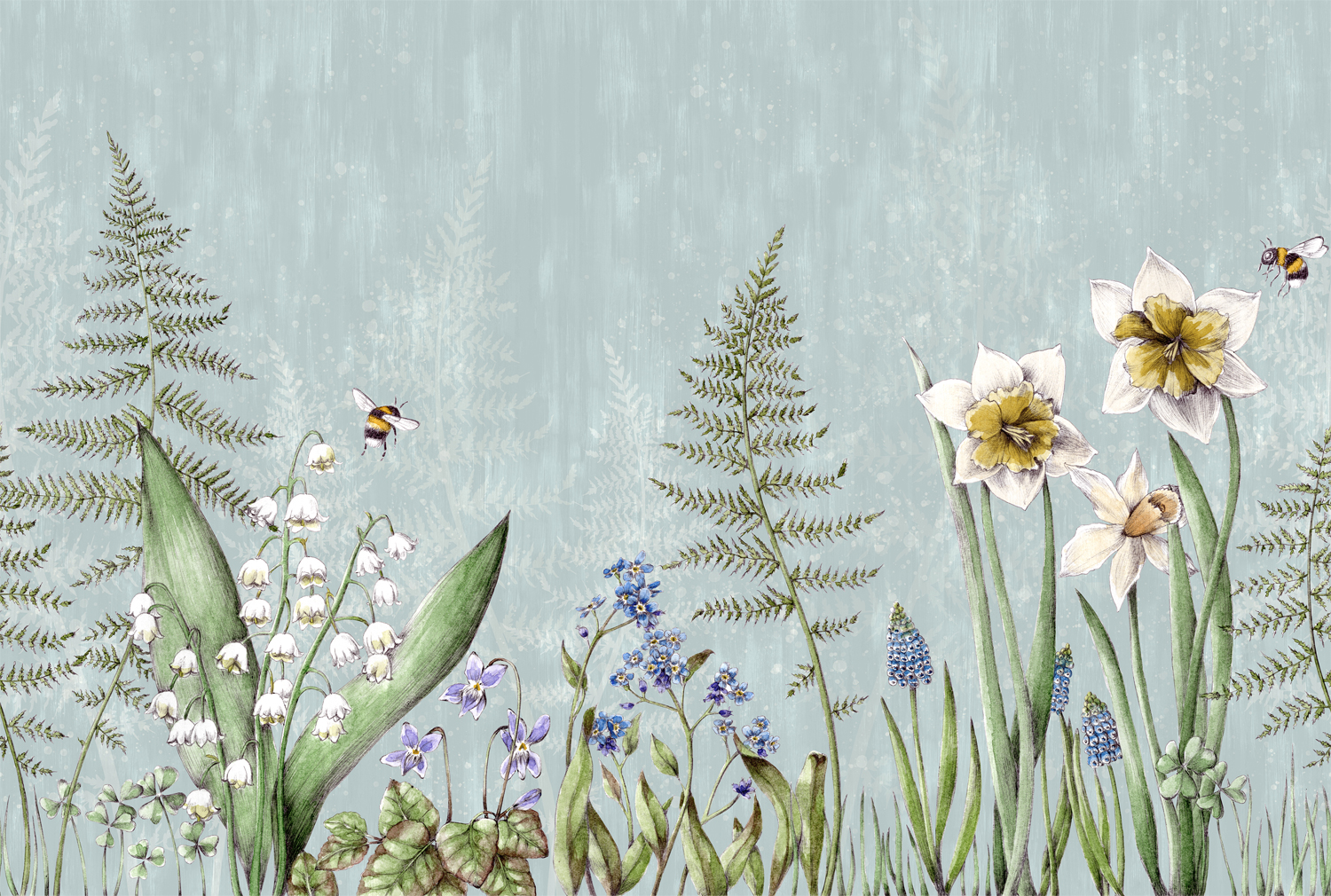 Wandbild Bumblebee - Light Blue