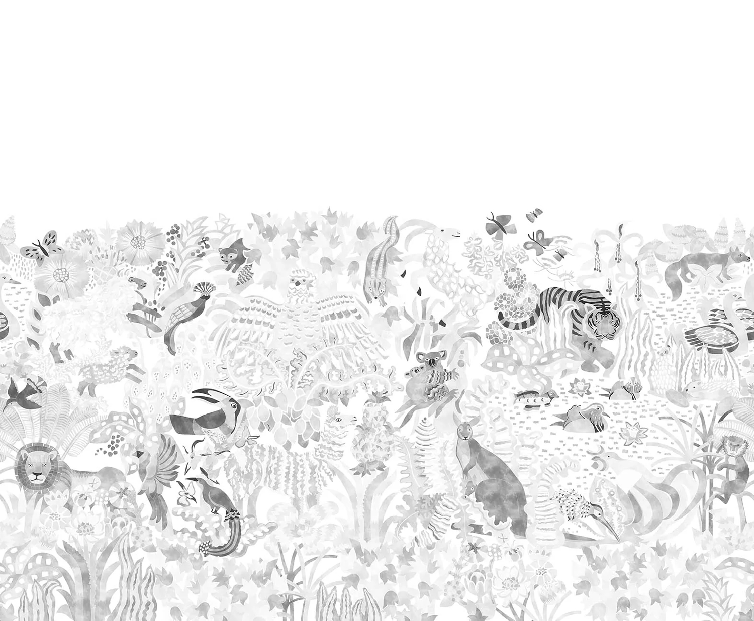 Carta da parati panoramica Les 5 Continents Grisaille - Panel A