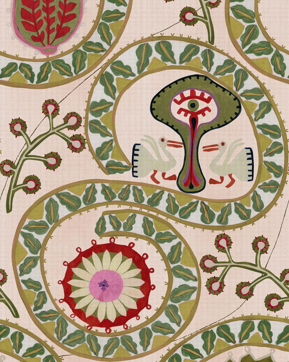 Tapete Two Storks - Taupe