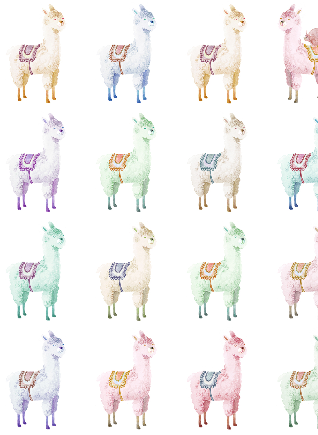 Tapete Alpaca Rebel - Rainbow