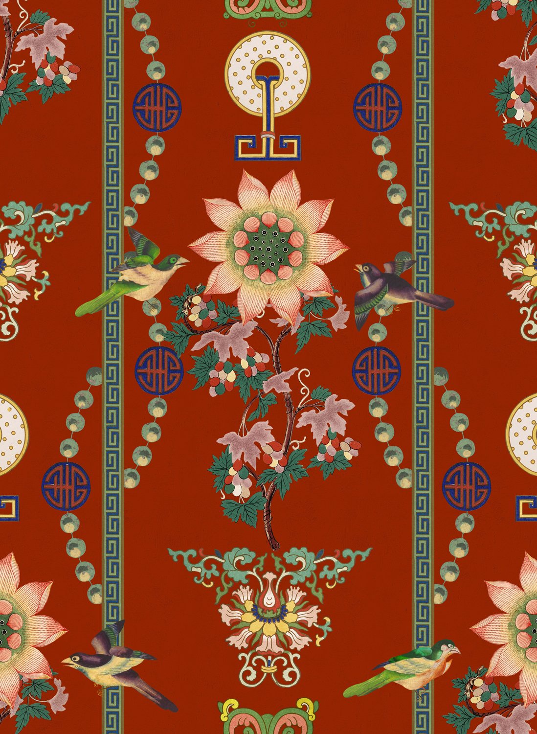 Tapete Lin Yuan - Red/ Pink/ Green/ Yellow