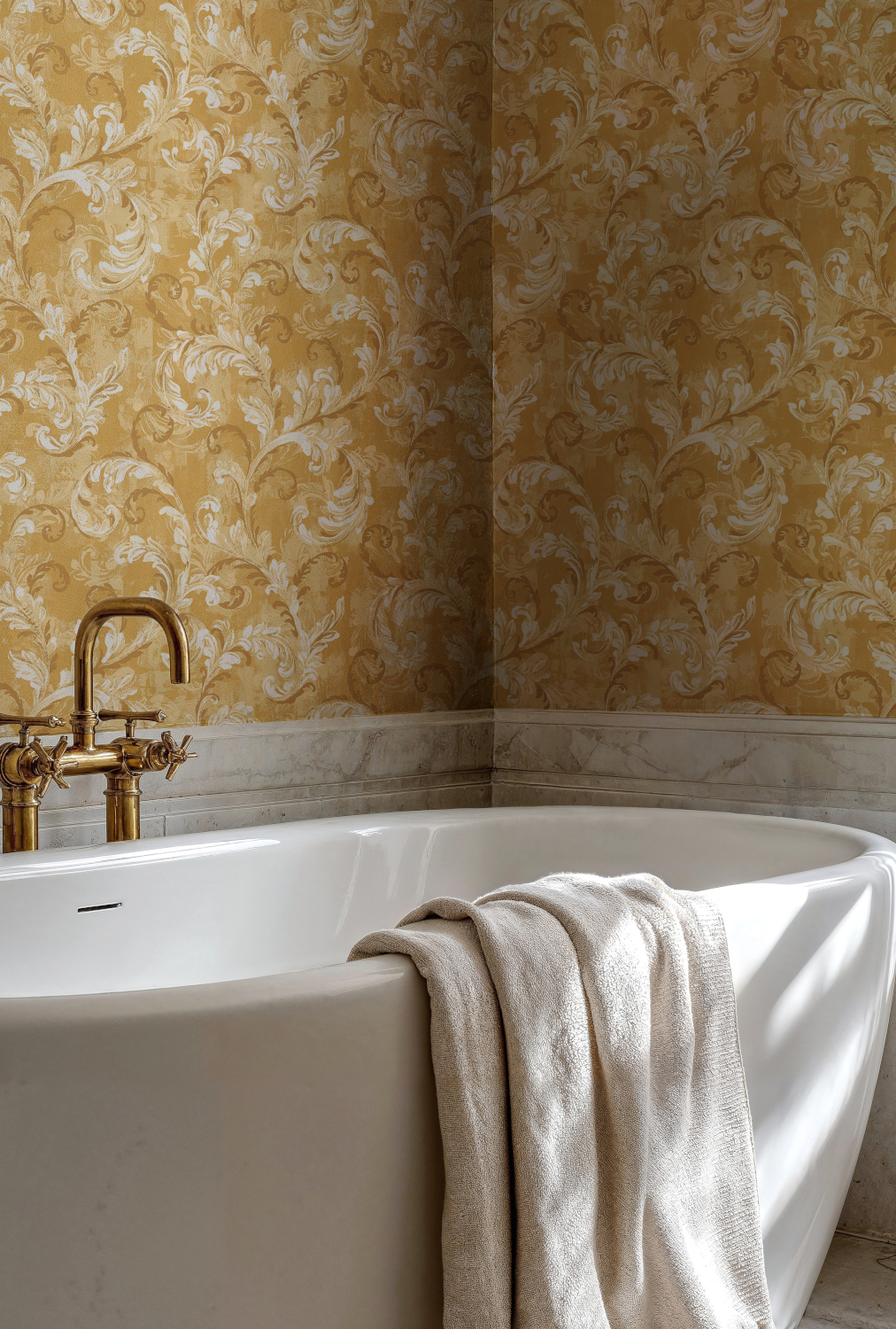 Tapete Byzantine Damask - Mustard