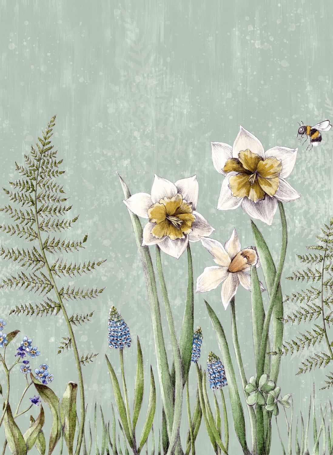 Wandbild Bumblebee - green