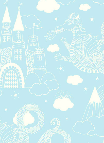 Tapete Dragon Sky - Light Blue/ Cream White