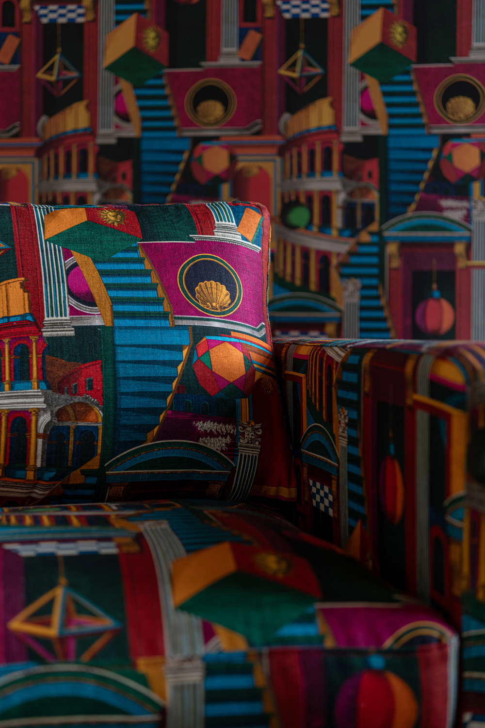 Fabric Piazza Degli Arlecchini - Linen - FB00136