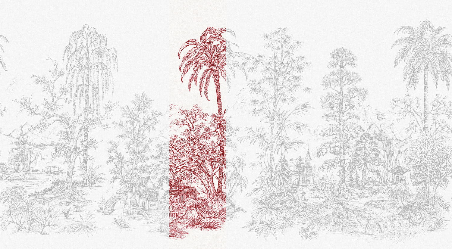 Wandbild Mandalay - White Red Panel 4