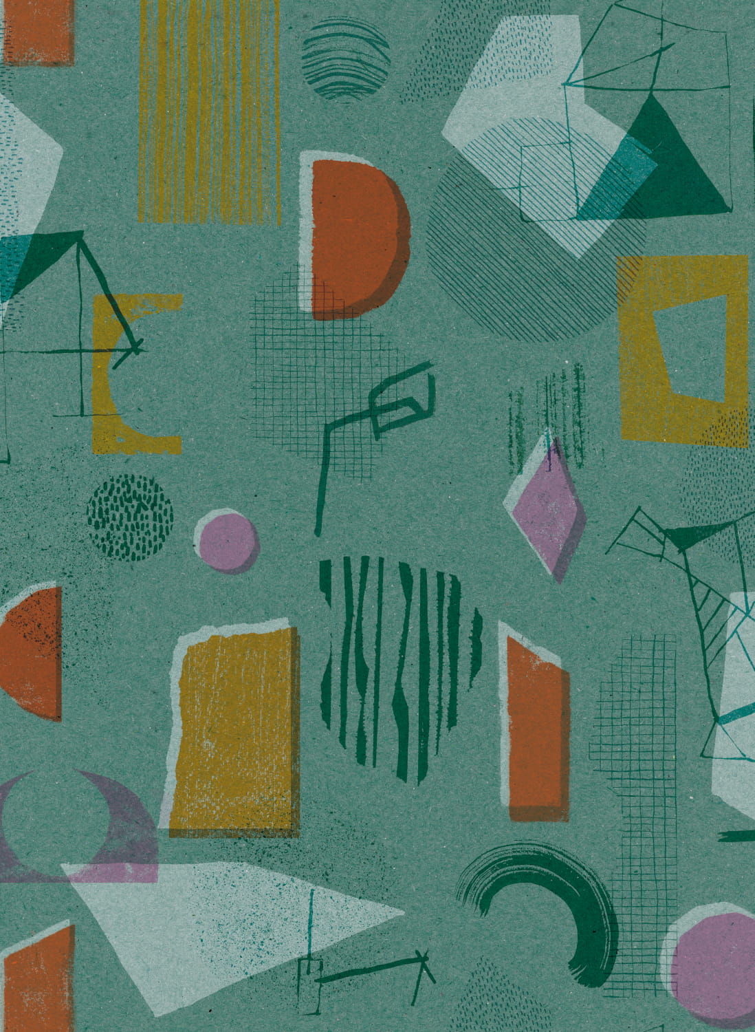 Tapete Brave Partiture - turquoise