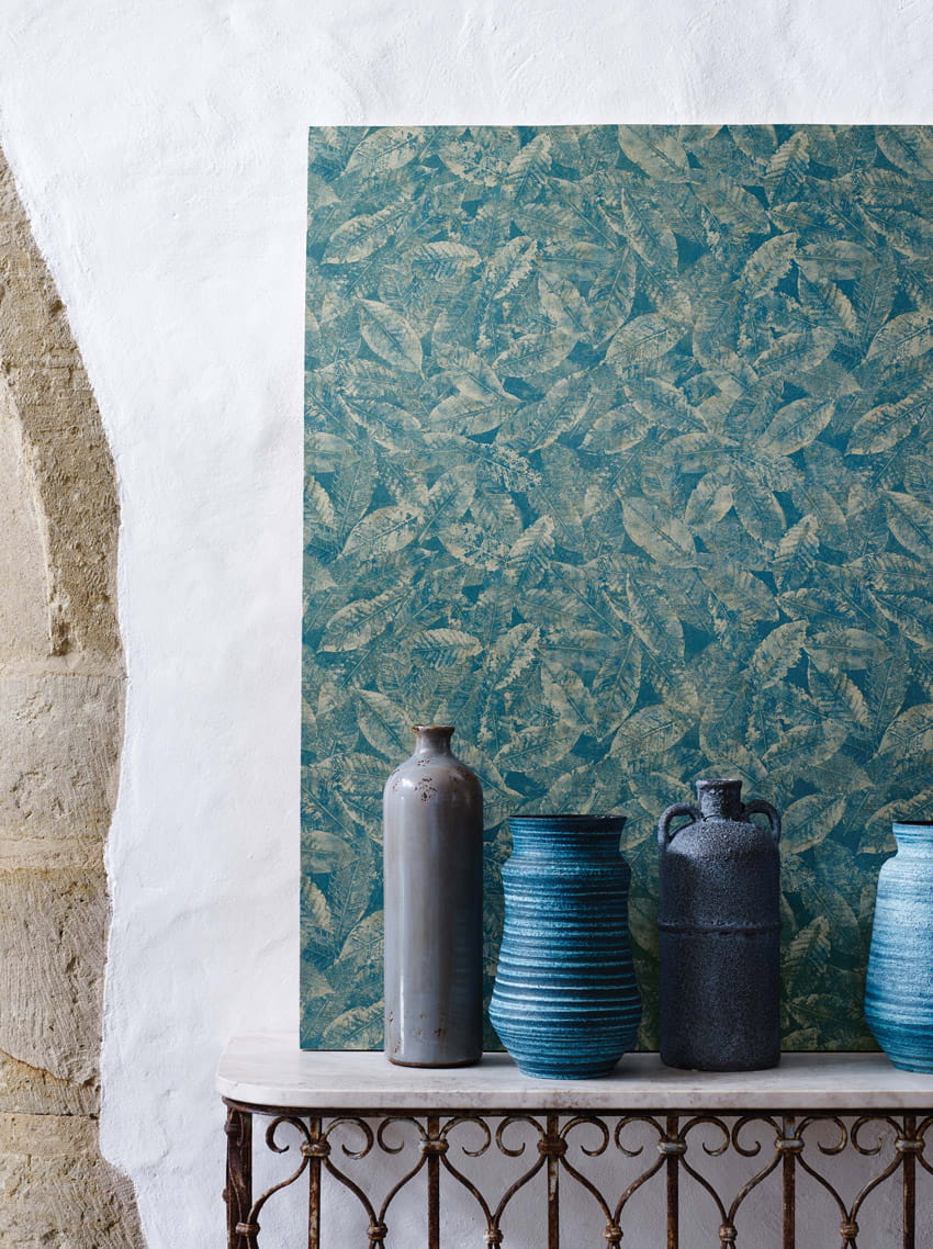 Tapete Kayin - Peacock/ Metallic Gilver