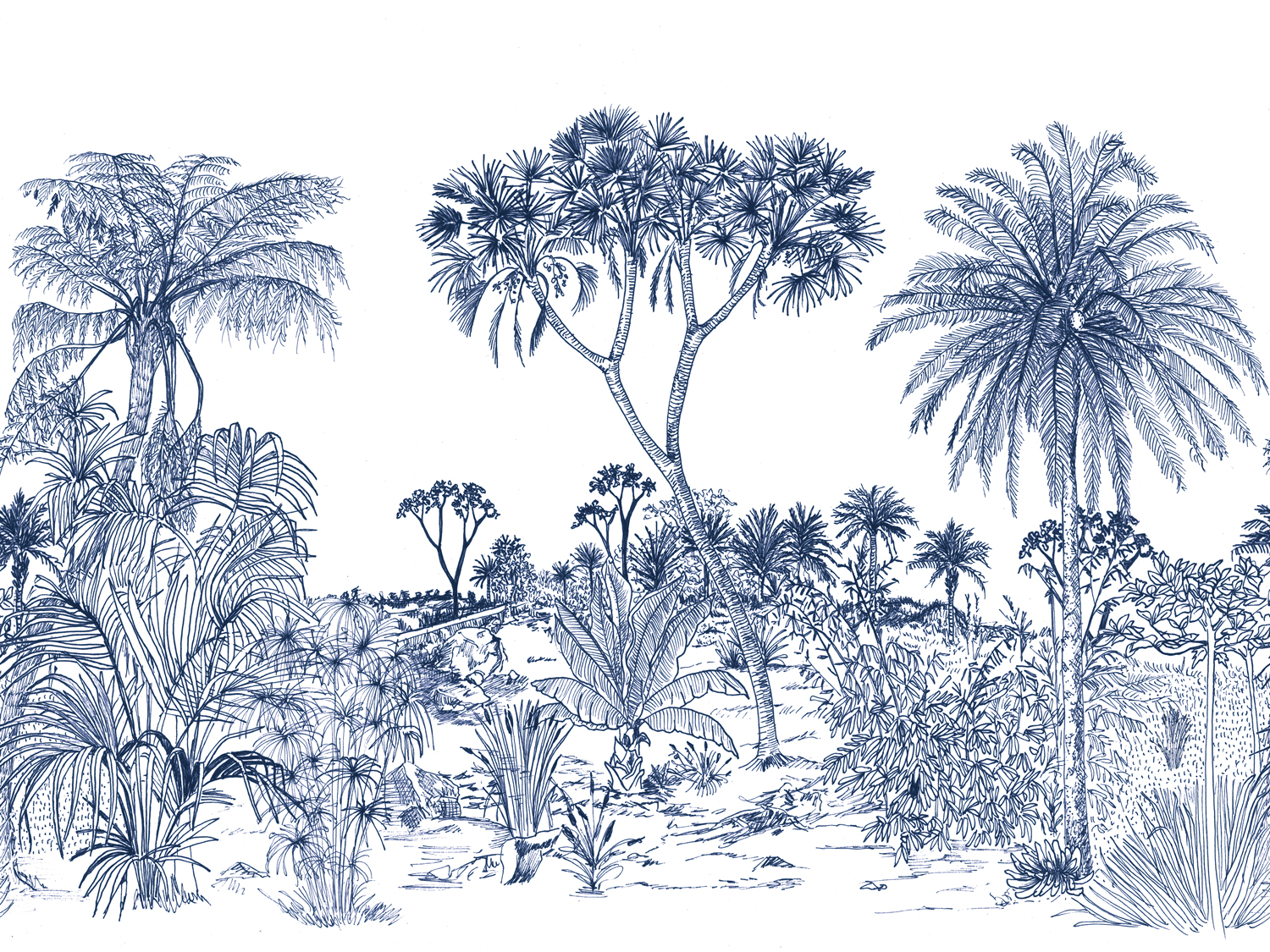 Wandbild Savane - Cobalt