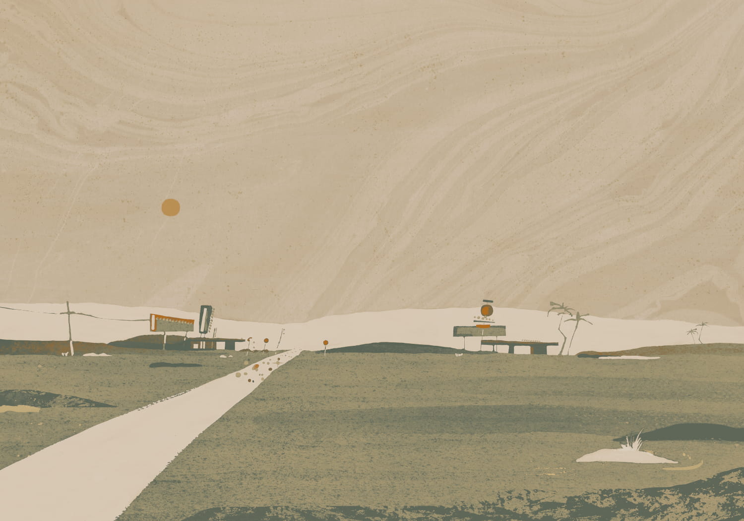 Wandbild Road Trip - Beige