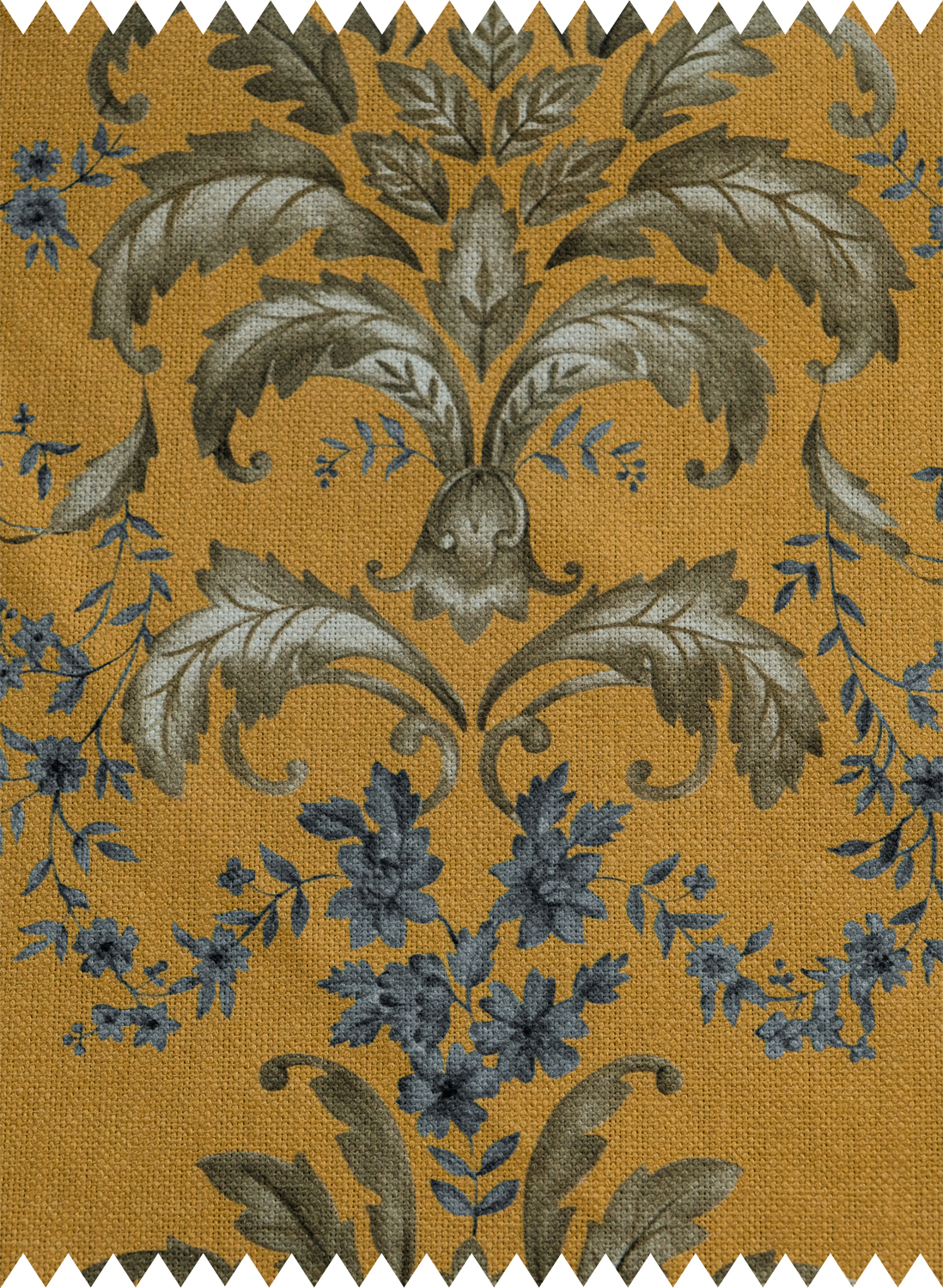 Stoff French Damask - Curry