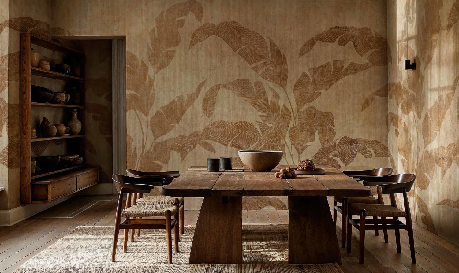 Wandbild Leaves Shadow - Camel