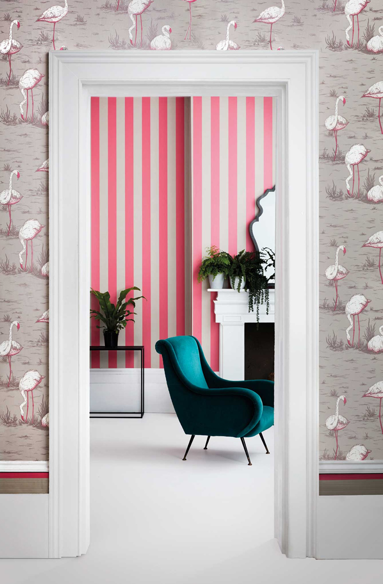 Tapete Jaspe Border - Charcoal/ Pink