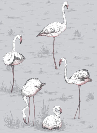 Tapete Flamingos - Lilac Grey