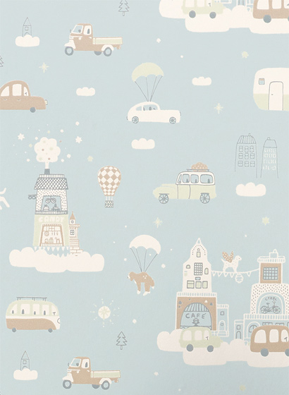 Tapete Above the Clouds - Soft Blue