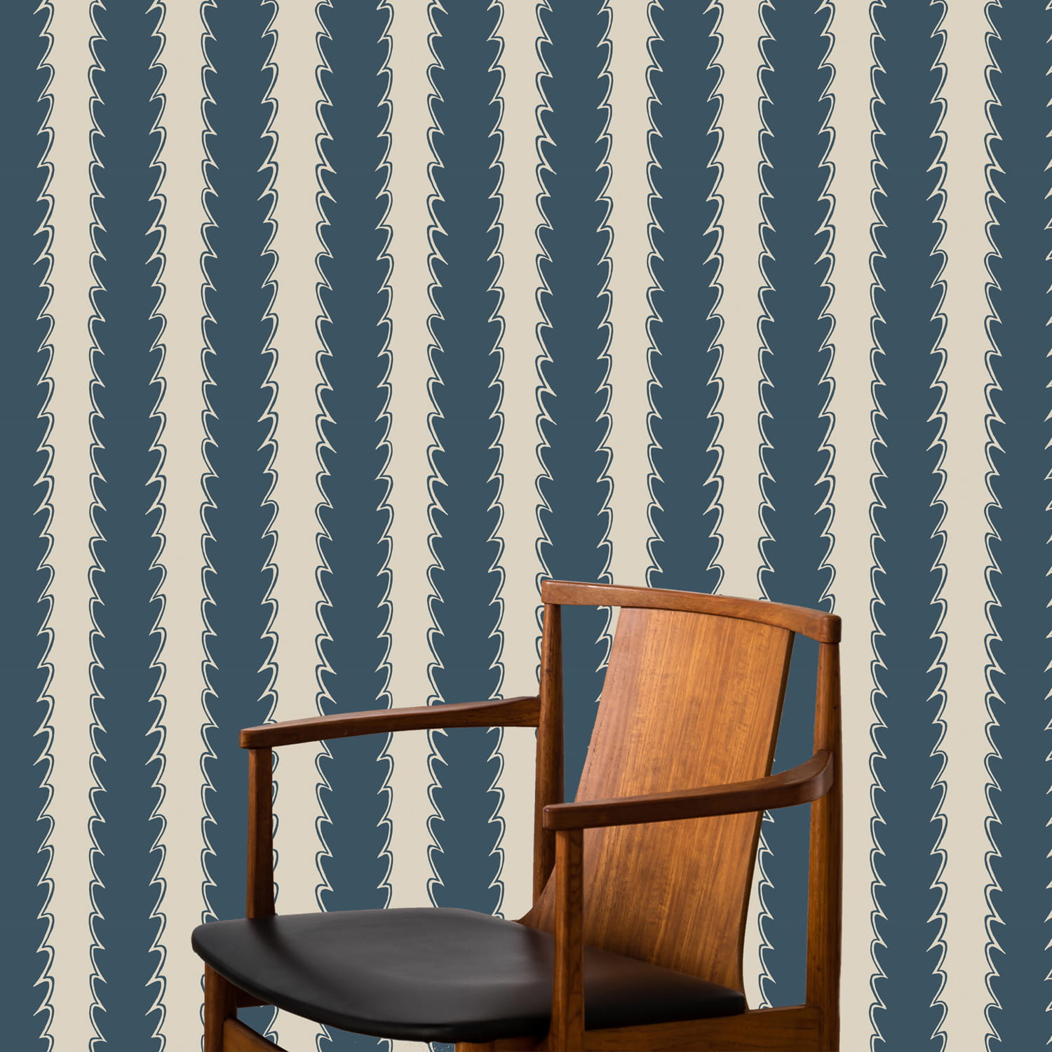 Tapete Scallop Stripe - Beakster Blue/ Edge Sand