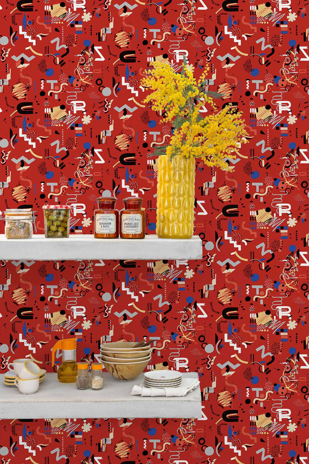 Tapete Funny Shapes - Red