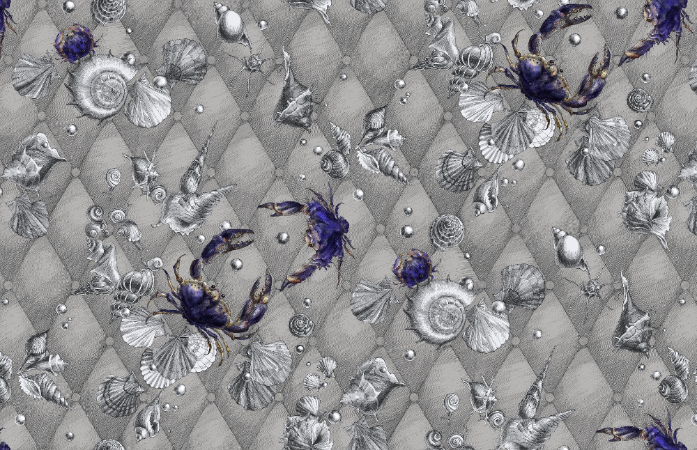 Tapete Coquillage & Crustacés - RM116-02 - Gris