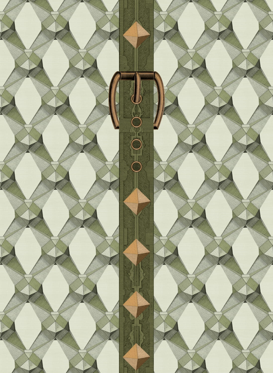 Tapete Luxury Detail - Light Green/ Taupe