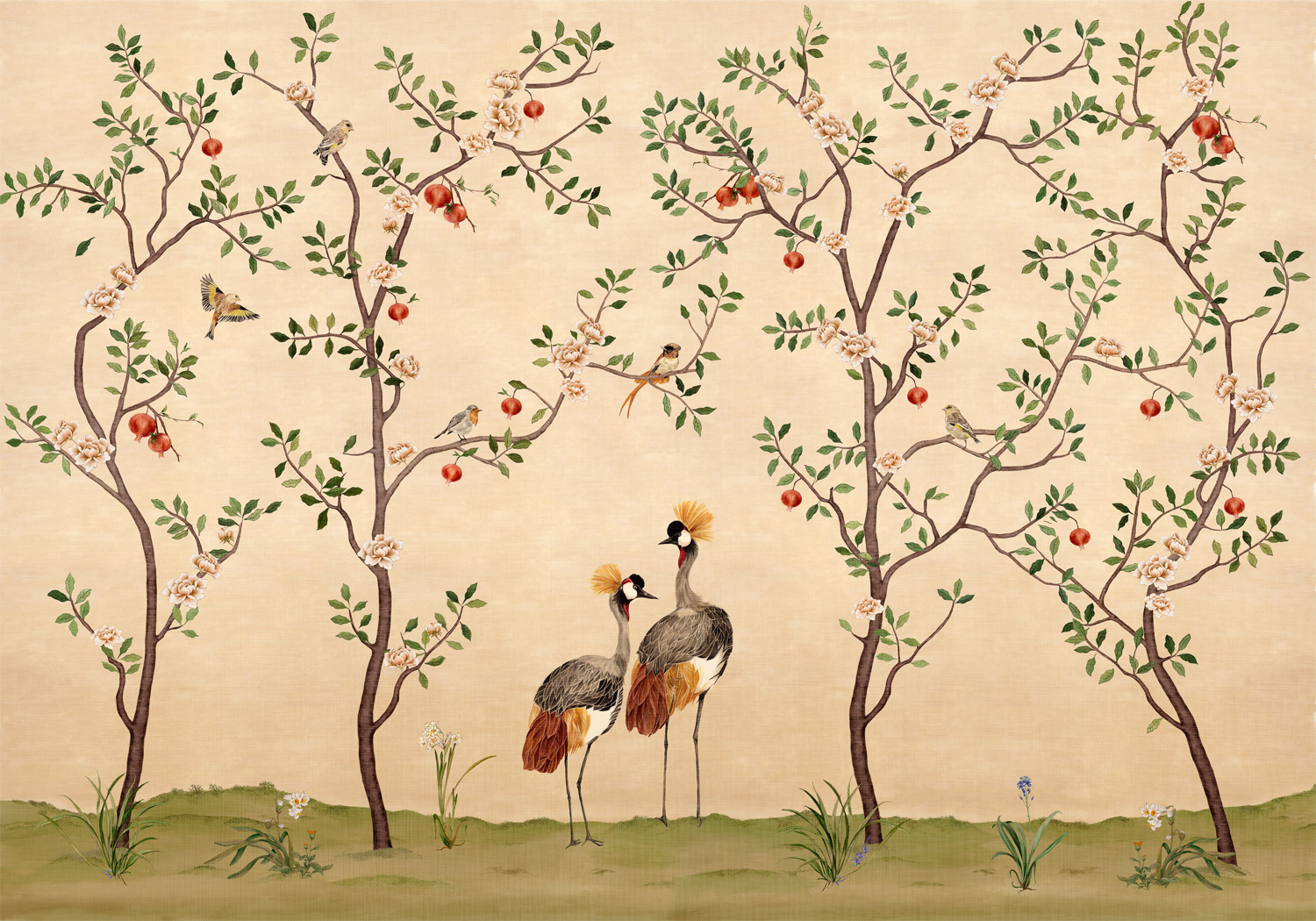Wandbild Crowned Crane - Nacre