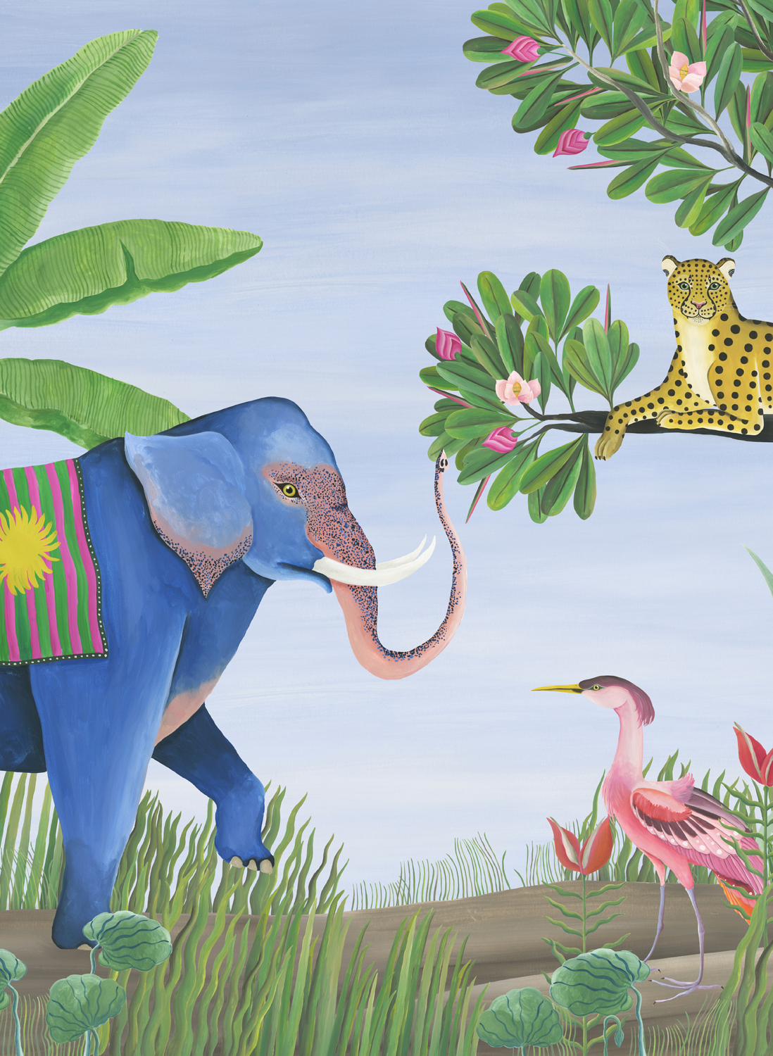 Wandbild Jungle Friends - Lavender
