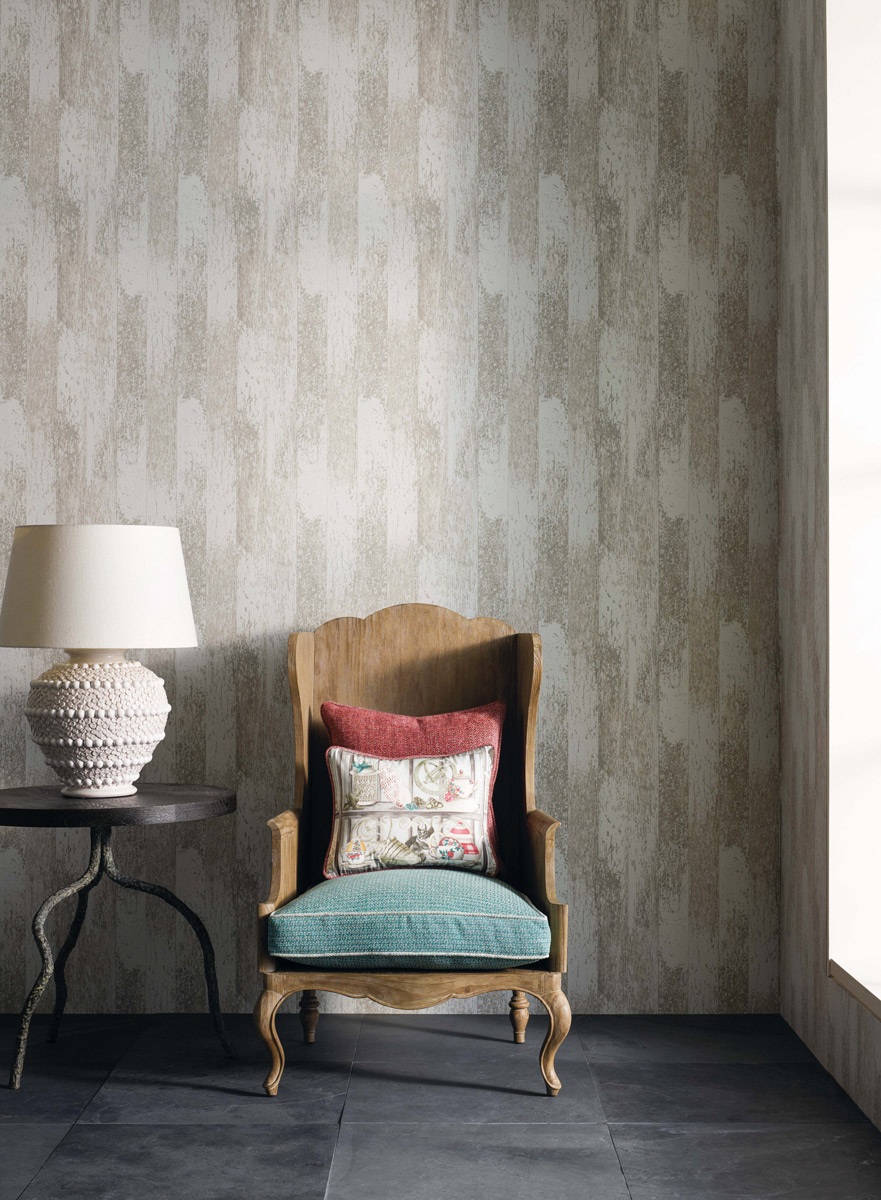 Wallpaper Driftwood - White & Stone