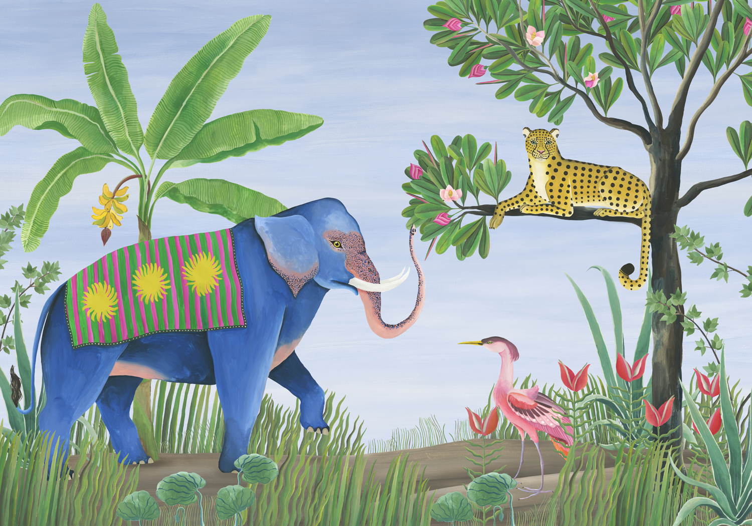Wandbild Jungle Friends - Lavender