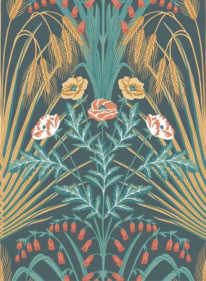 Tapete Bluebell - Green and Gold