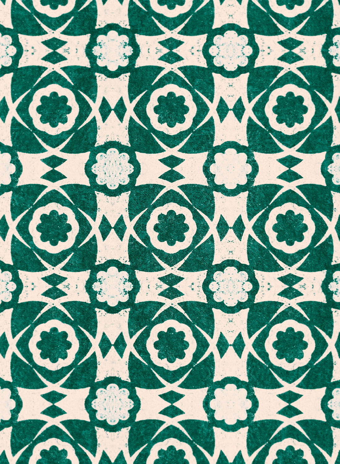 Tapete Aegean Tiles - Ultramarine Green