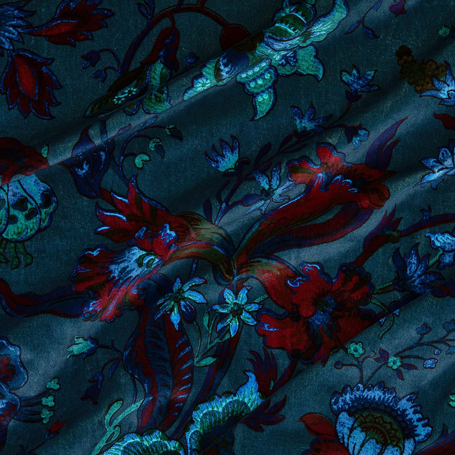 Stoff Majorelle - Velvet - Petrol
