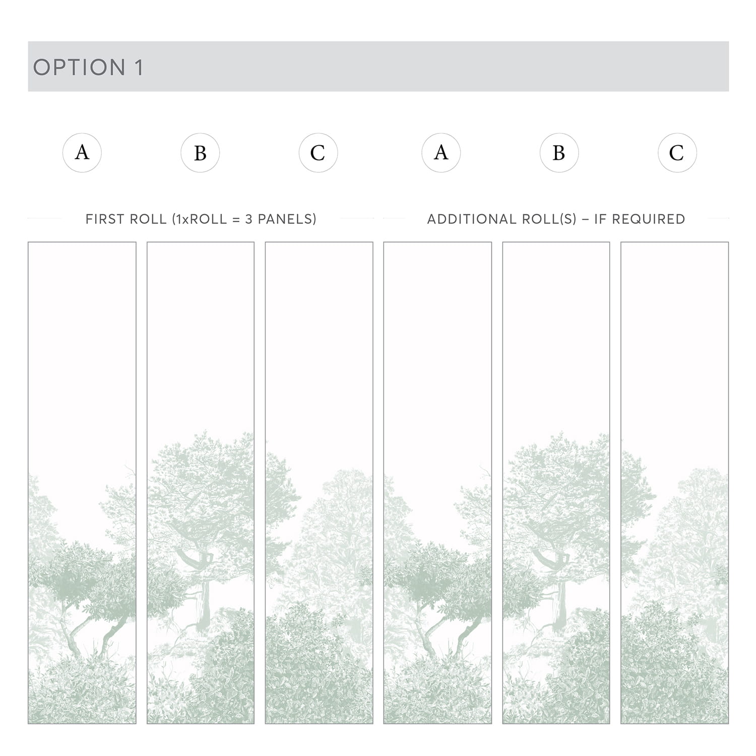 Wandbild Hua Trees - Dusty Green
