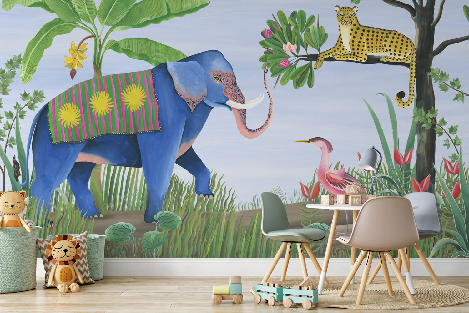 Wandbild Jungle Friends - Lavender