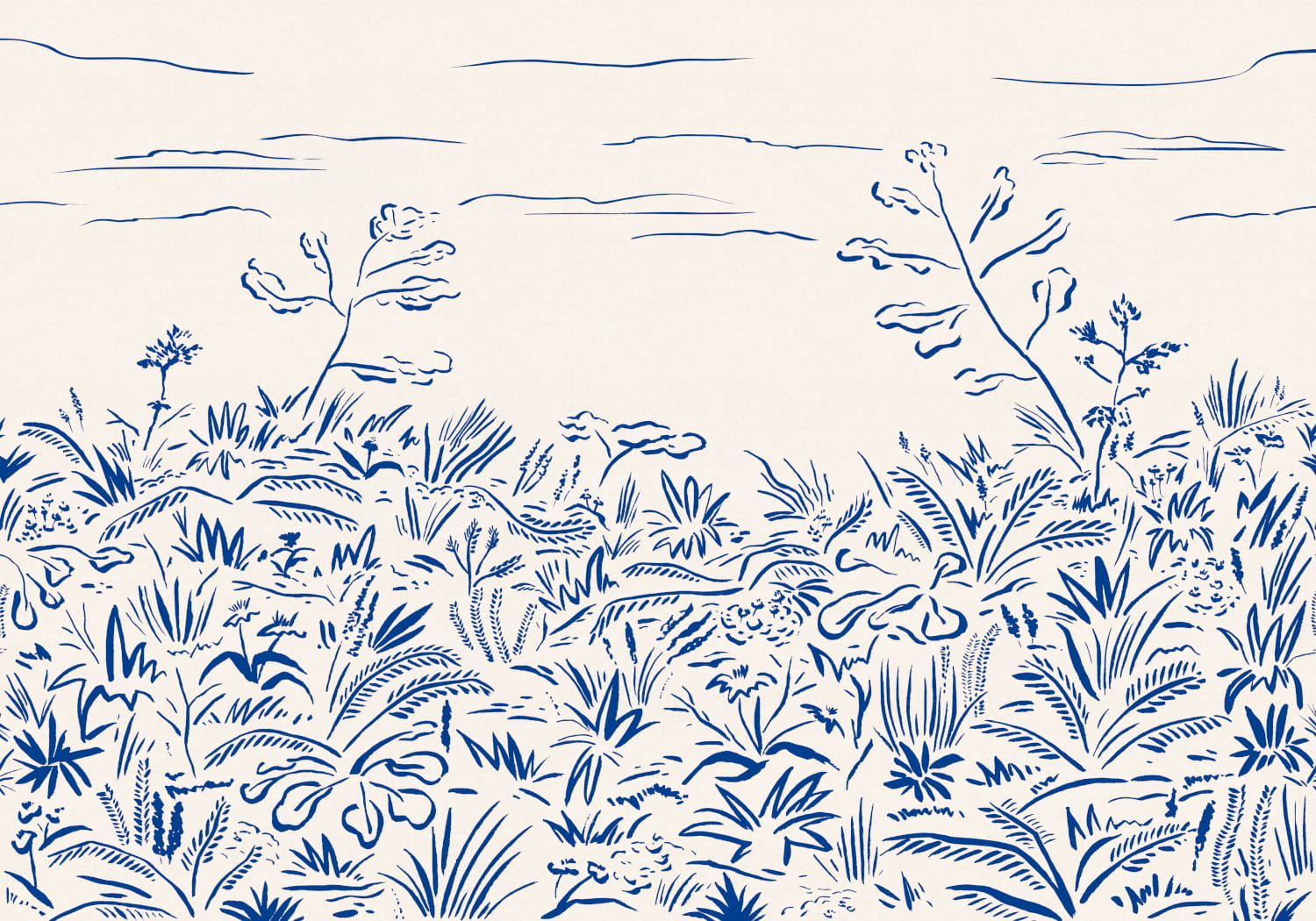 Wandbild Floral Cave - Blue