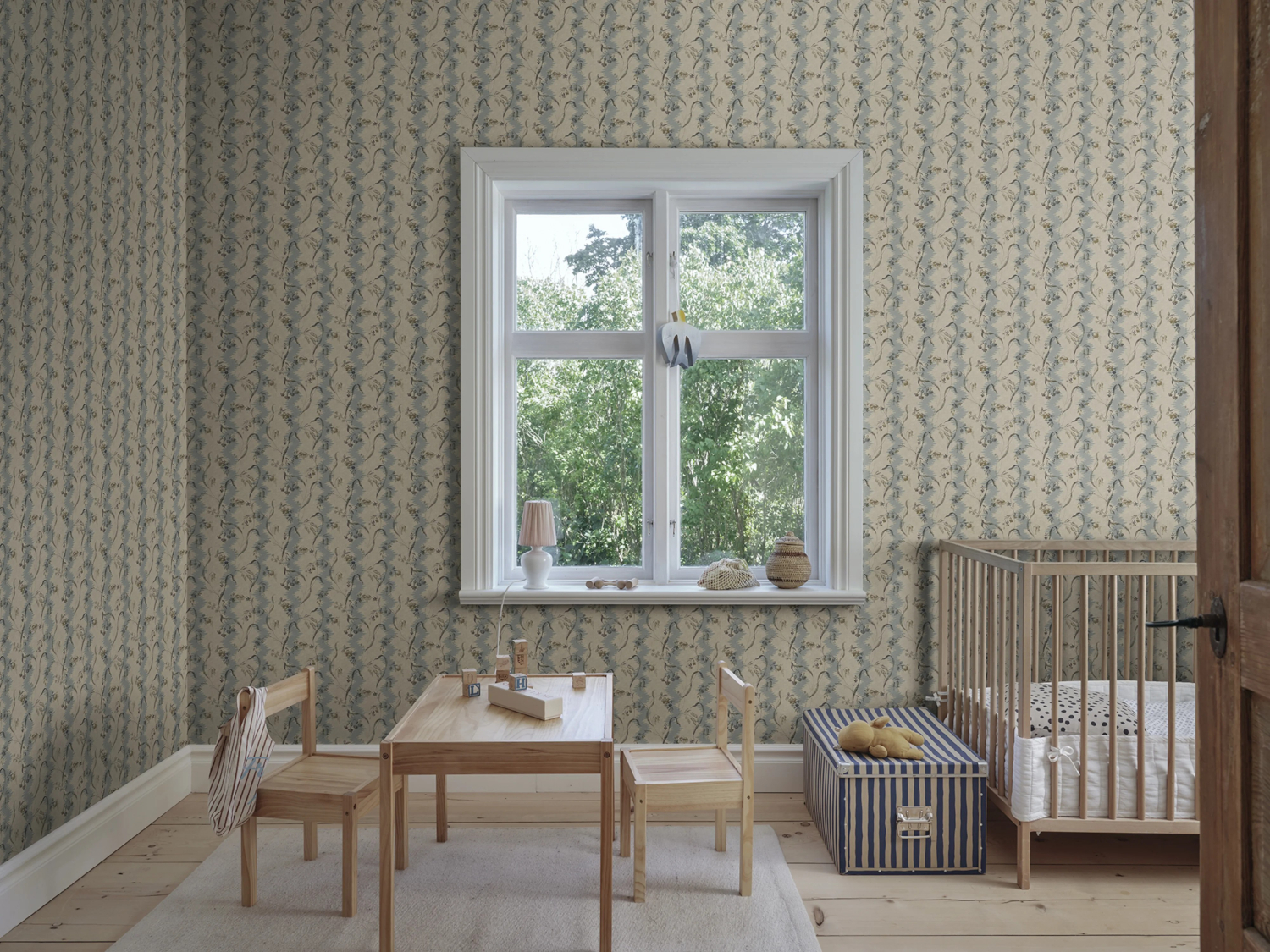 Wandbild Beatrice - Misty Blue