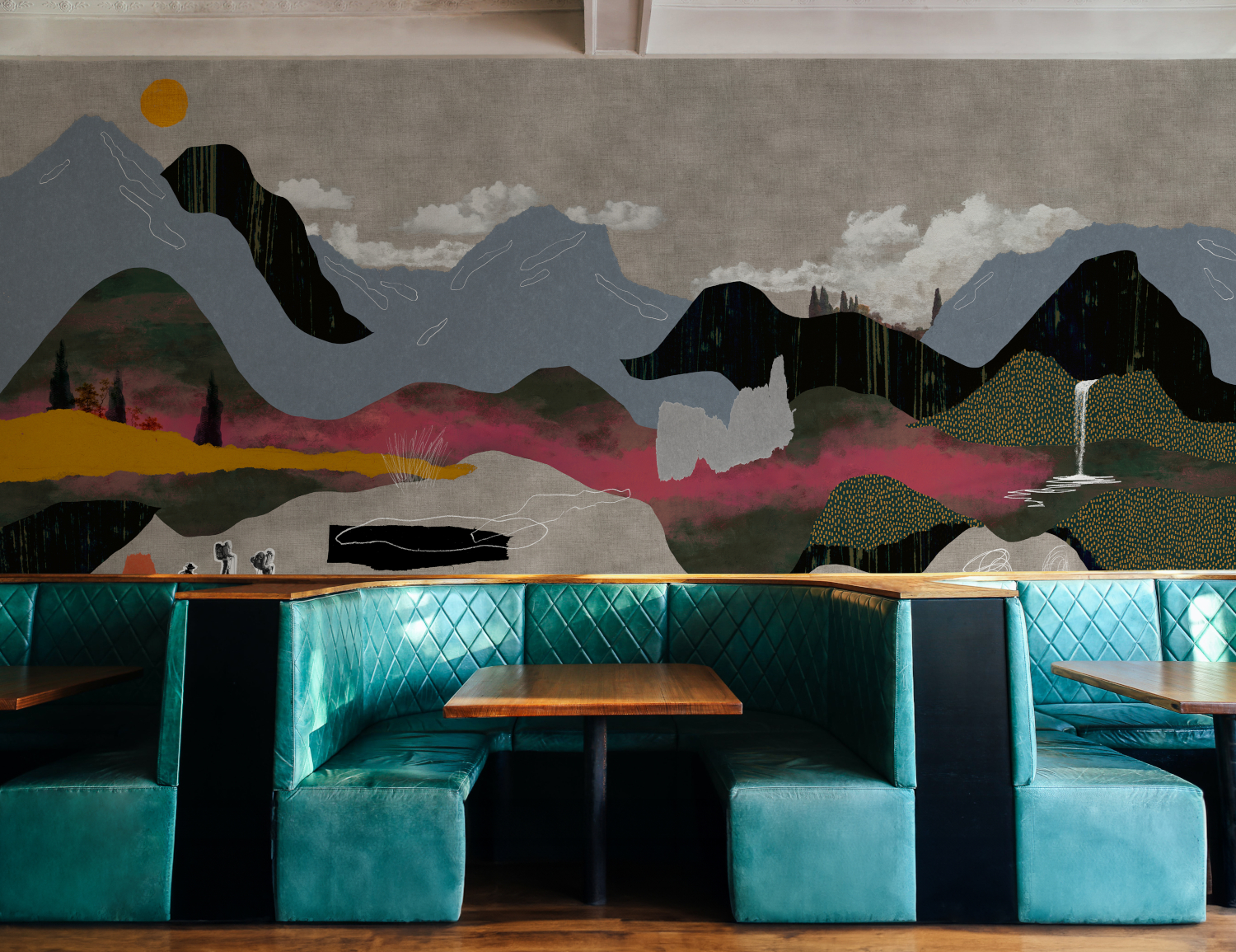 Wandbild Landscape Collage - Grey