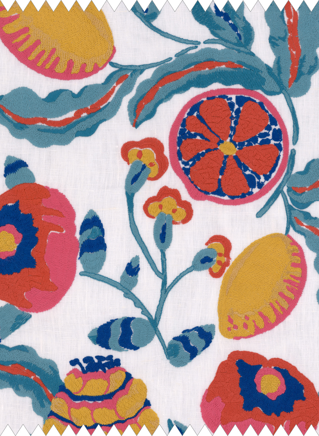 Fabric Fiori Di Limone - Embroidered