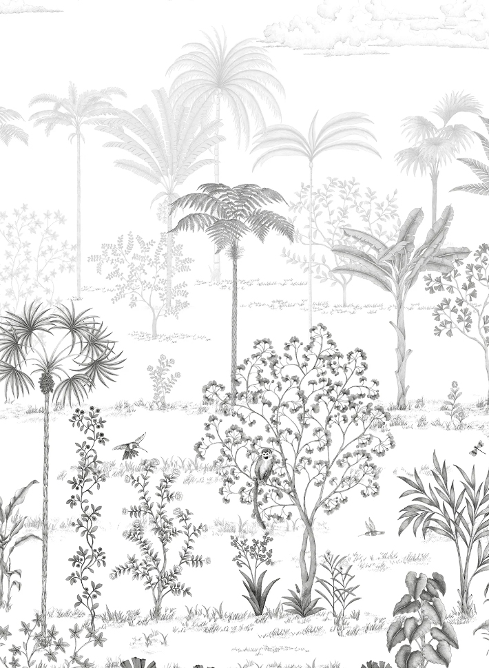 Papier peint Sur la route de Samarcande - Gris Panel A