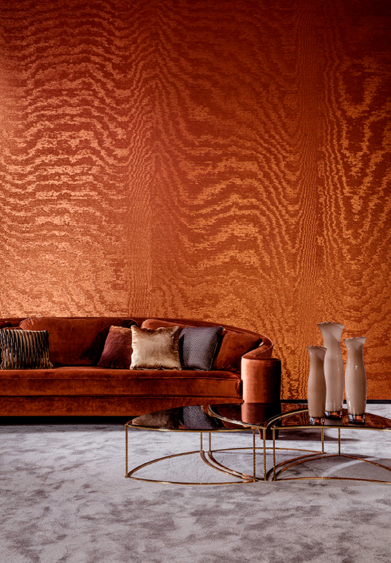 Tapete Moire - Sunset Orange