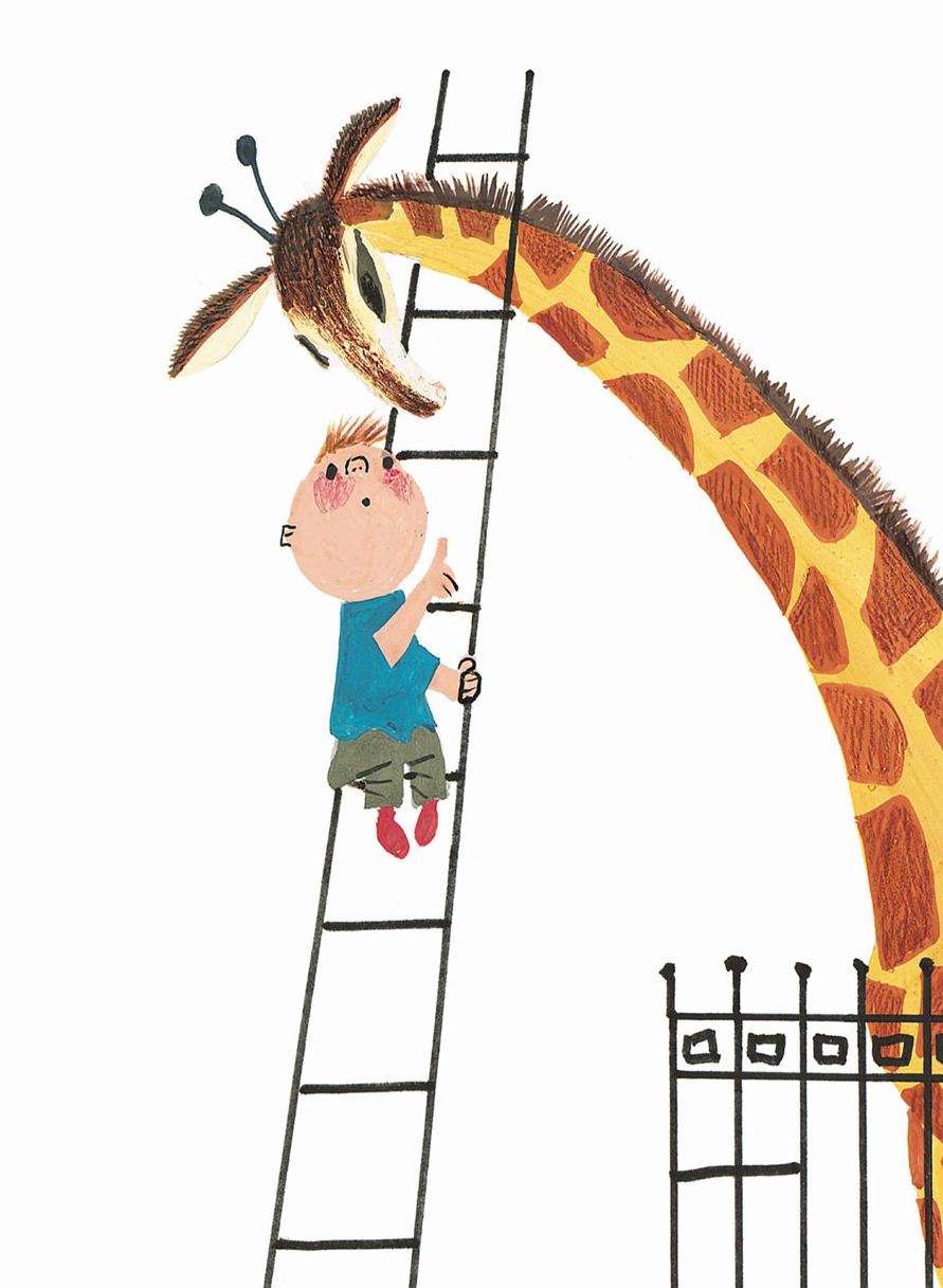 Wandbild Giant Giraffe - Multicolor – 1.425m Breite