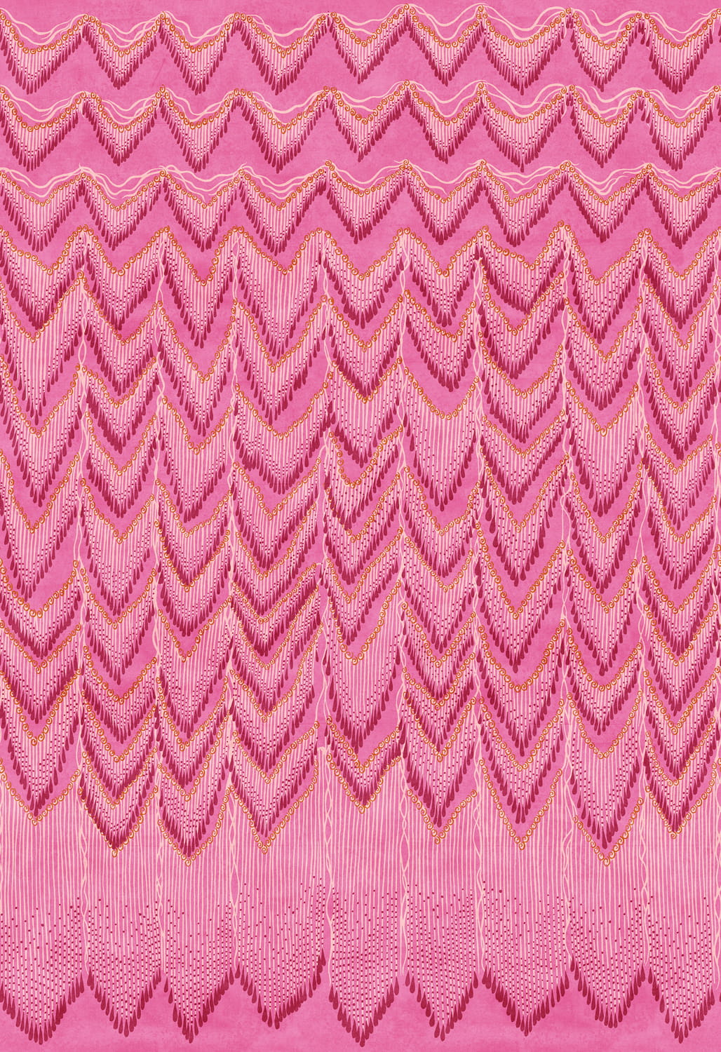 Wandbild Fringed Follies - Hot Pink