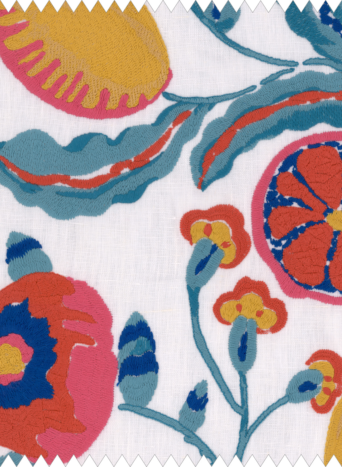 Fabric Fiori Di Limone - Embroidered