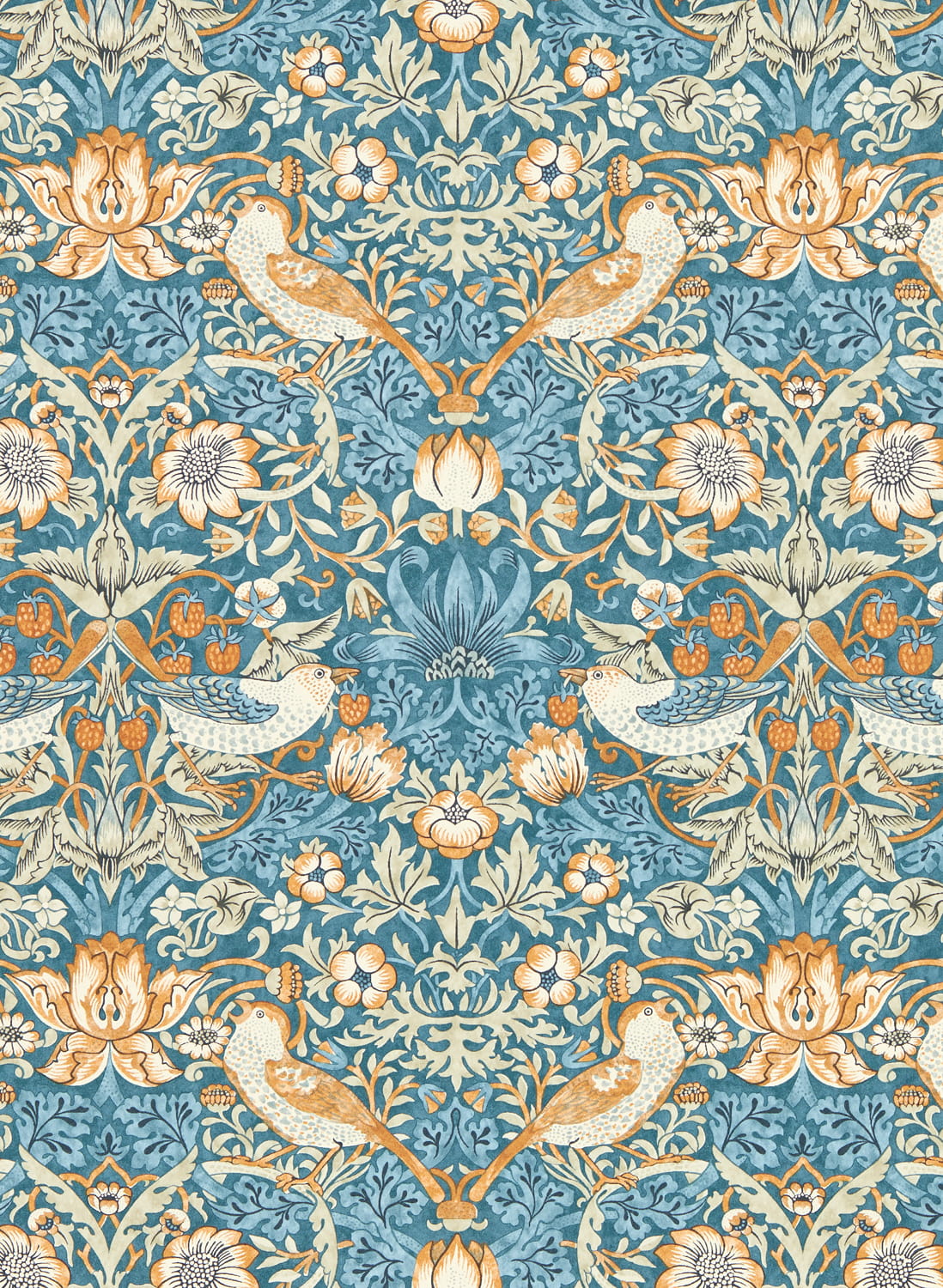 Tapete Strawberry Thief - Denim/ Spice