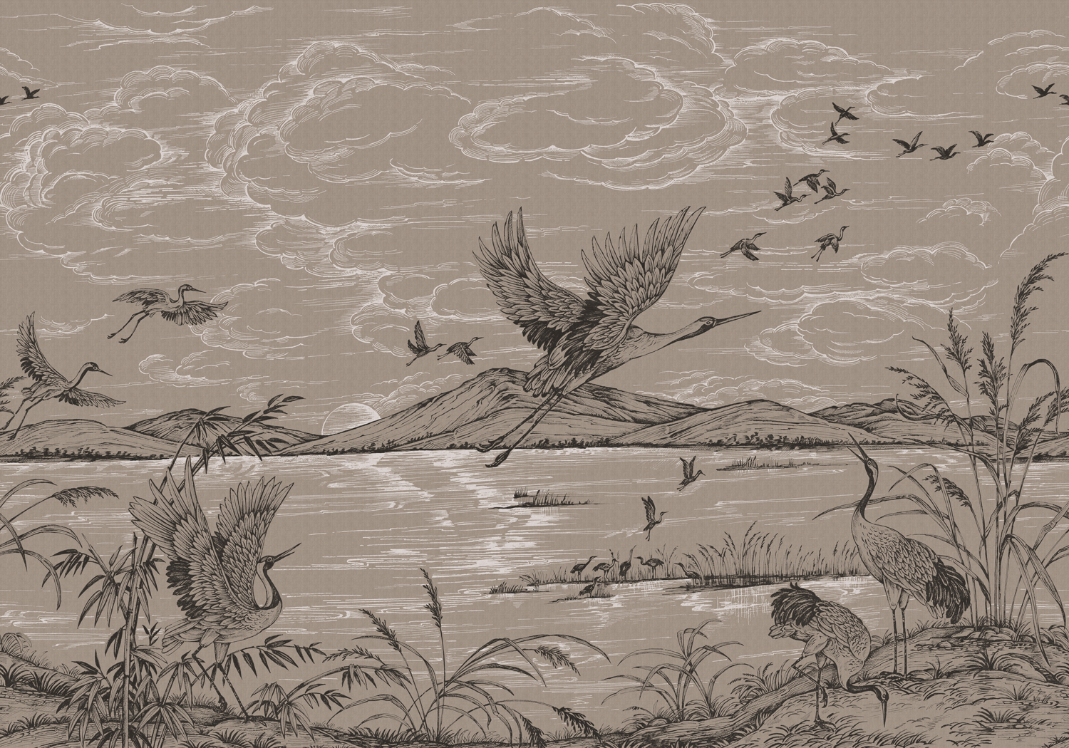 Wandbild Herons Poetry - Jute