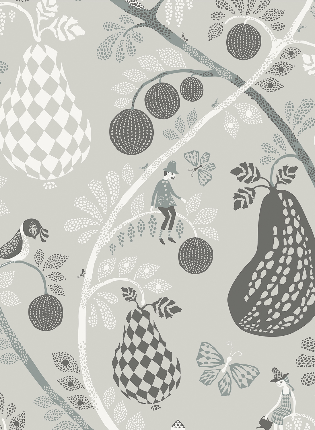 Tapete Fruit Garden - Mid Grey