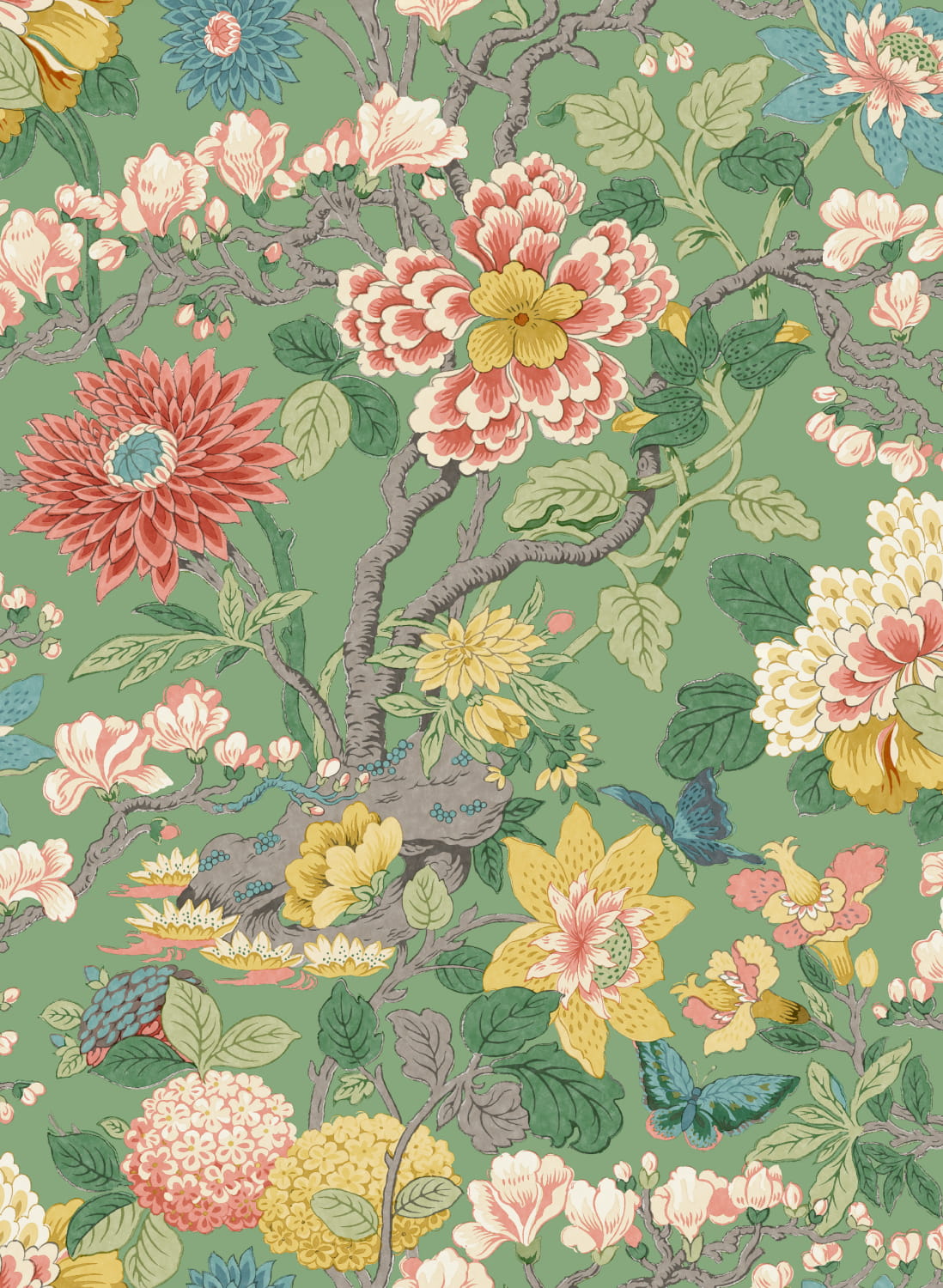 Tapete Little Magnolia - Emerald