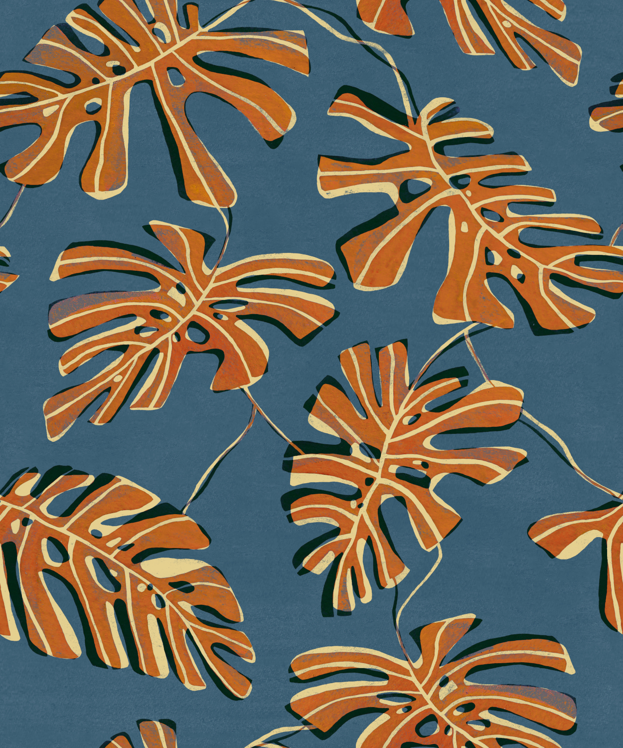 Tapete Monstera - Indigo