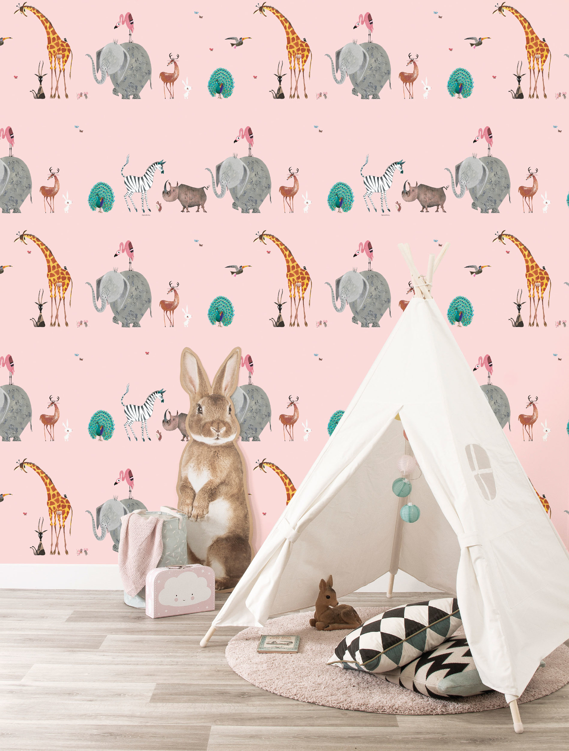 Tapete Animal Mix - Roze