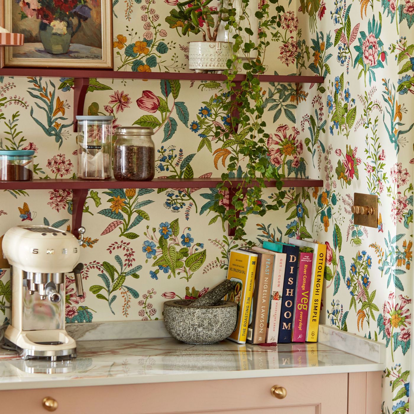 Tapete Woodland Floral - Peridot/ Ruby/ Pearl