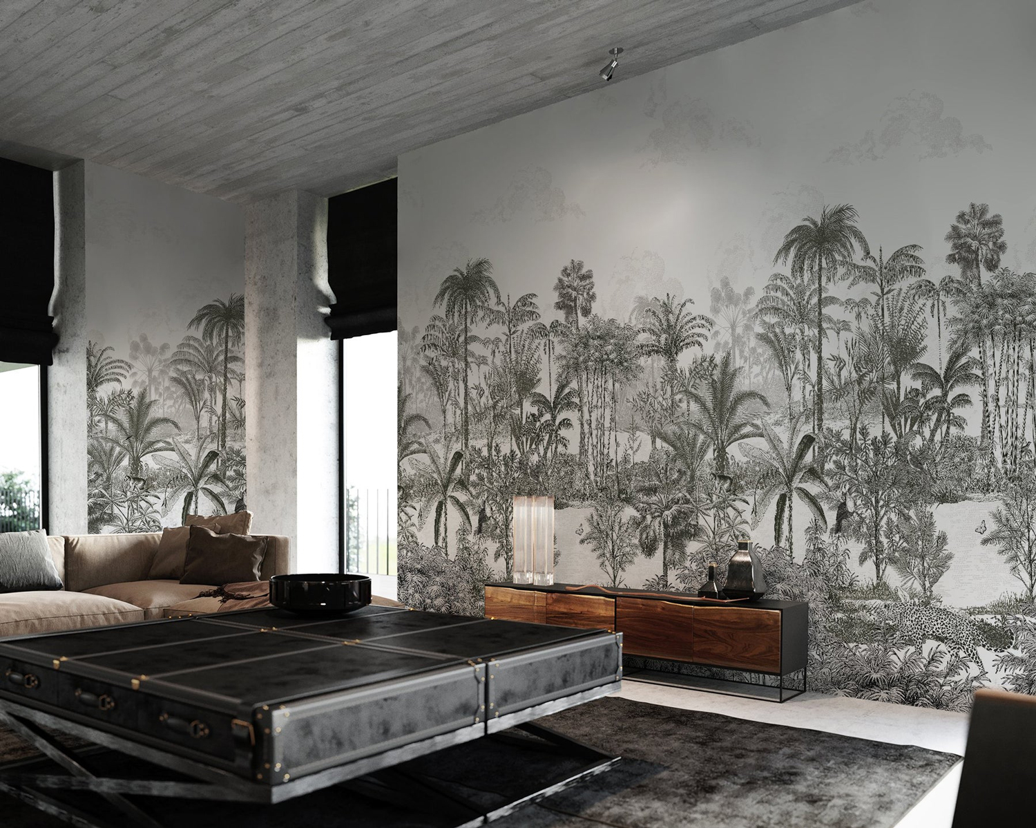 Wandbild Amazon Panthere Gris - 1.5m