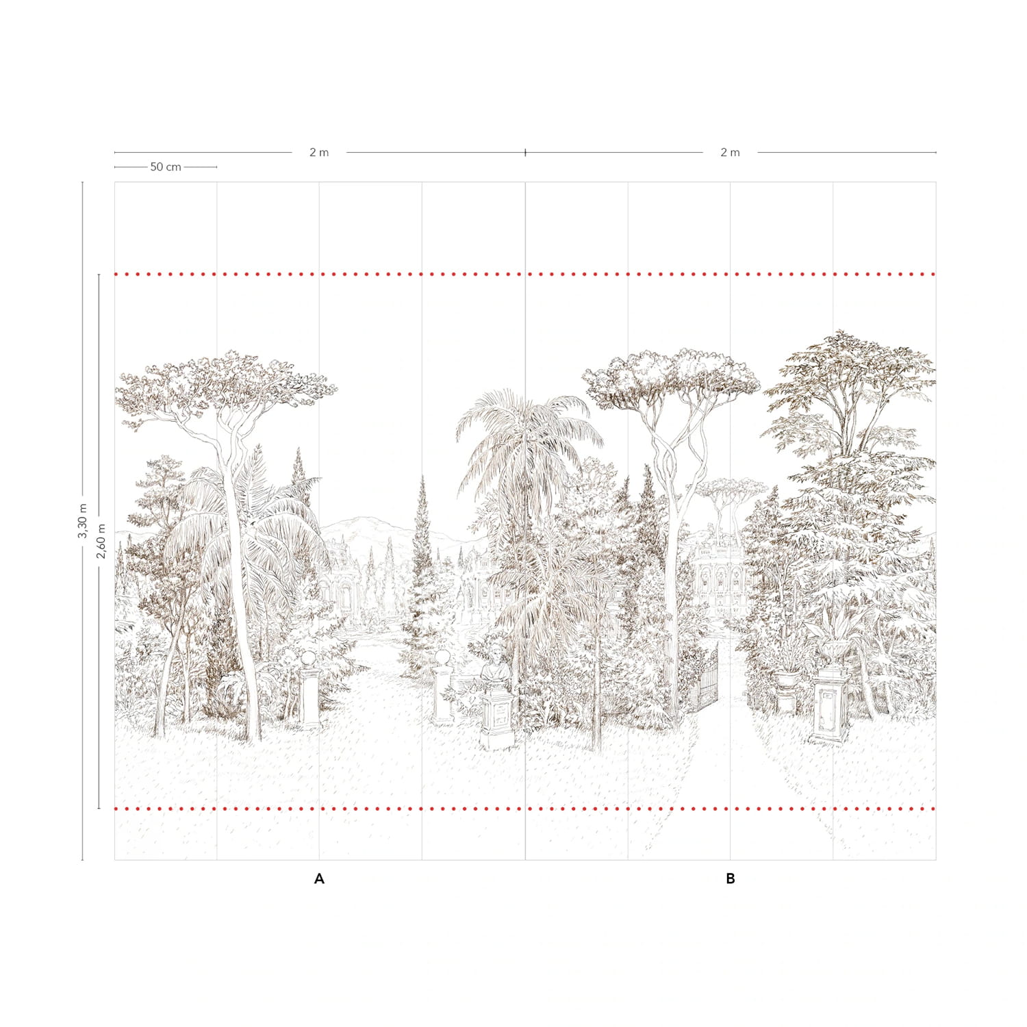 Mural Jardin Baroque - Panel A